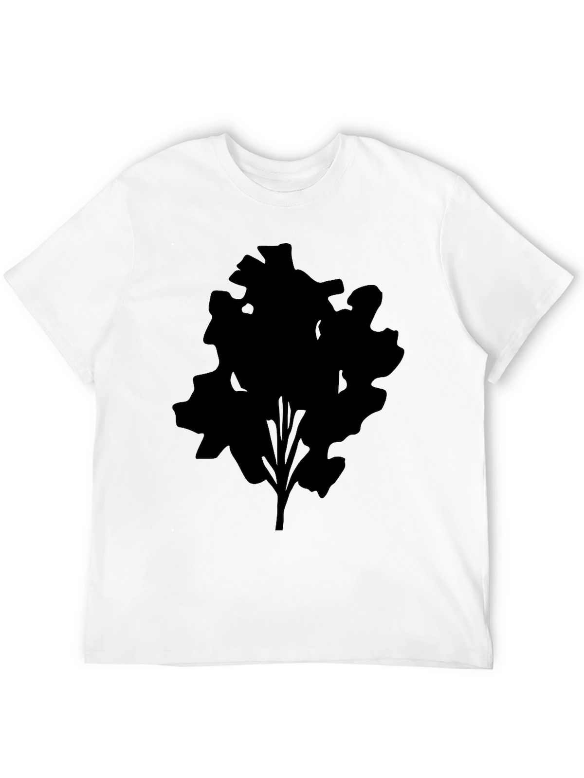 Mens Black T-Shirt with Abstract Tree Silhouette Design