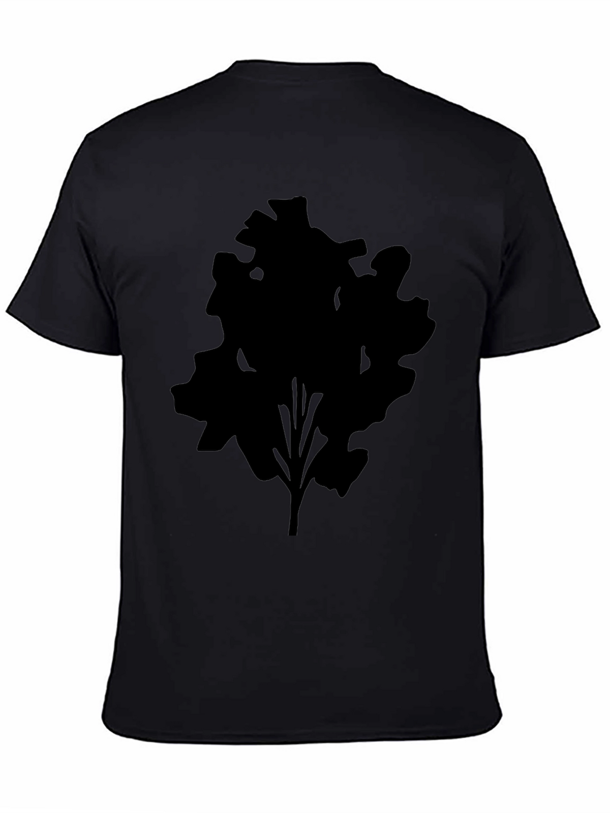 Mens Black T-Shirt with Abstract Tree Silhouette Design