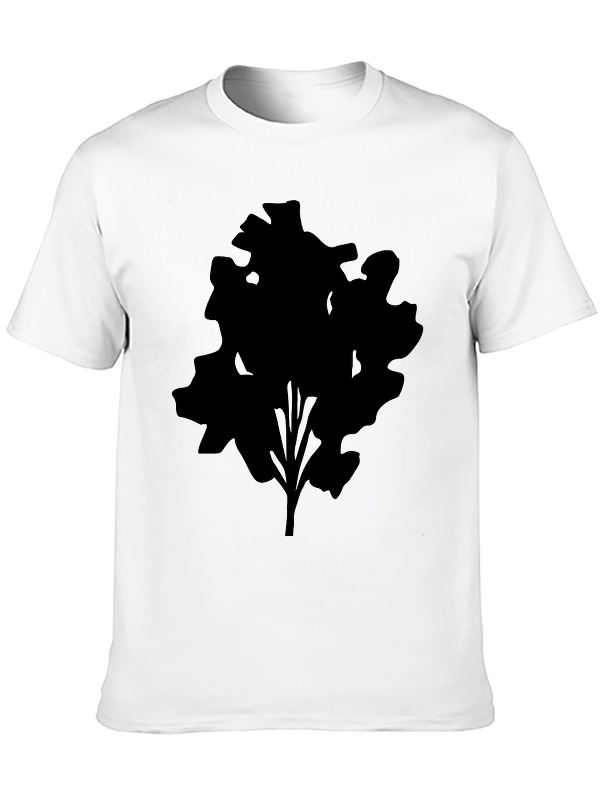 Mens Black T-Shirt with Abstract Tree Silhouette Design