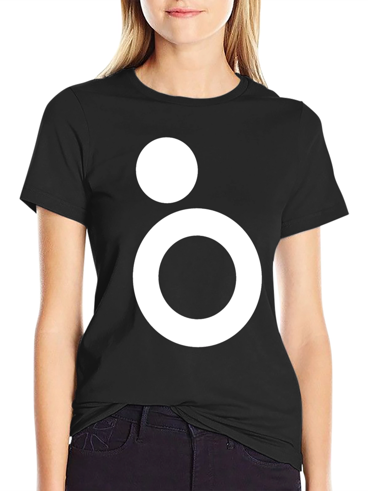 Modern Geometric Graphic Tee - Black Casual T-Shirt