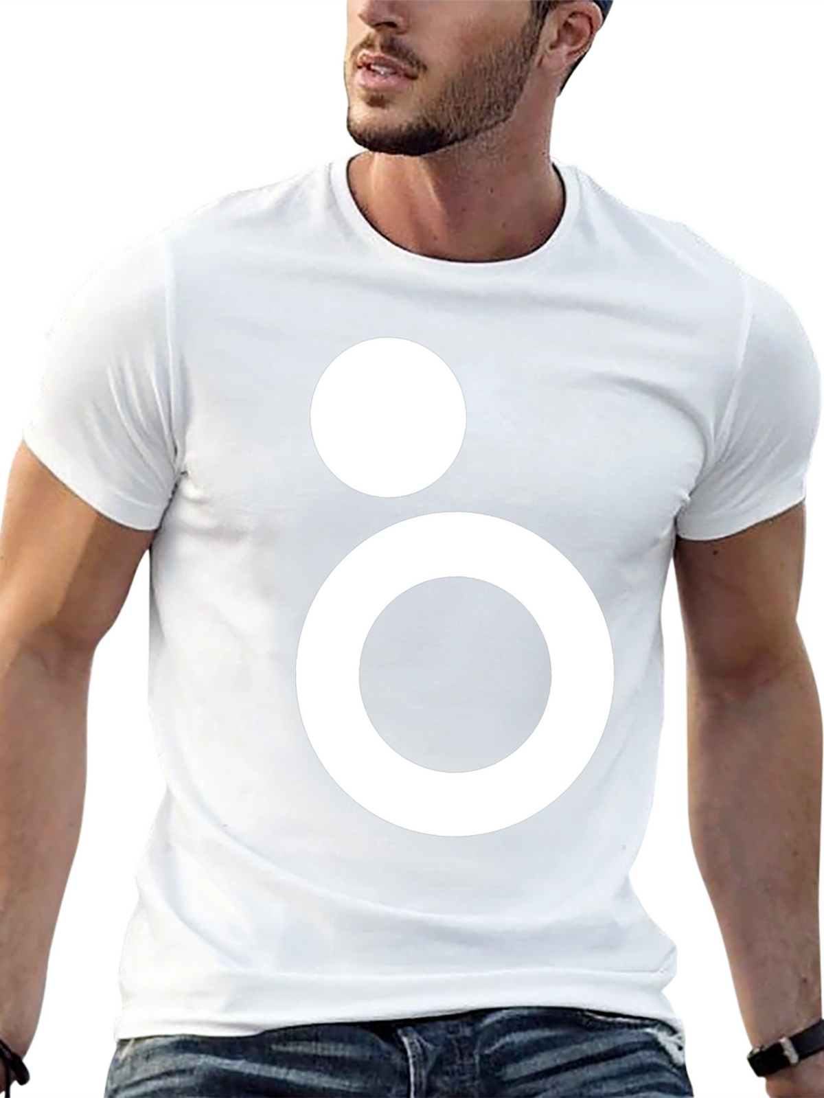Modern Geometric Graphic Tee - Black Casual T-Shirt