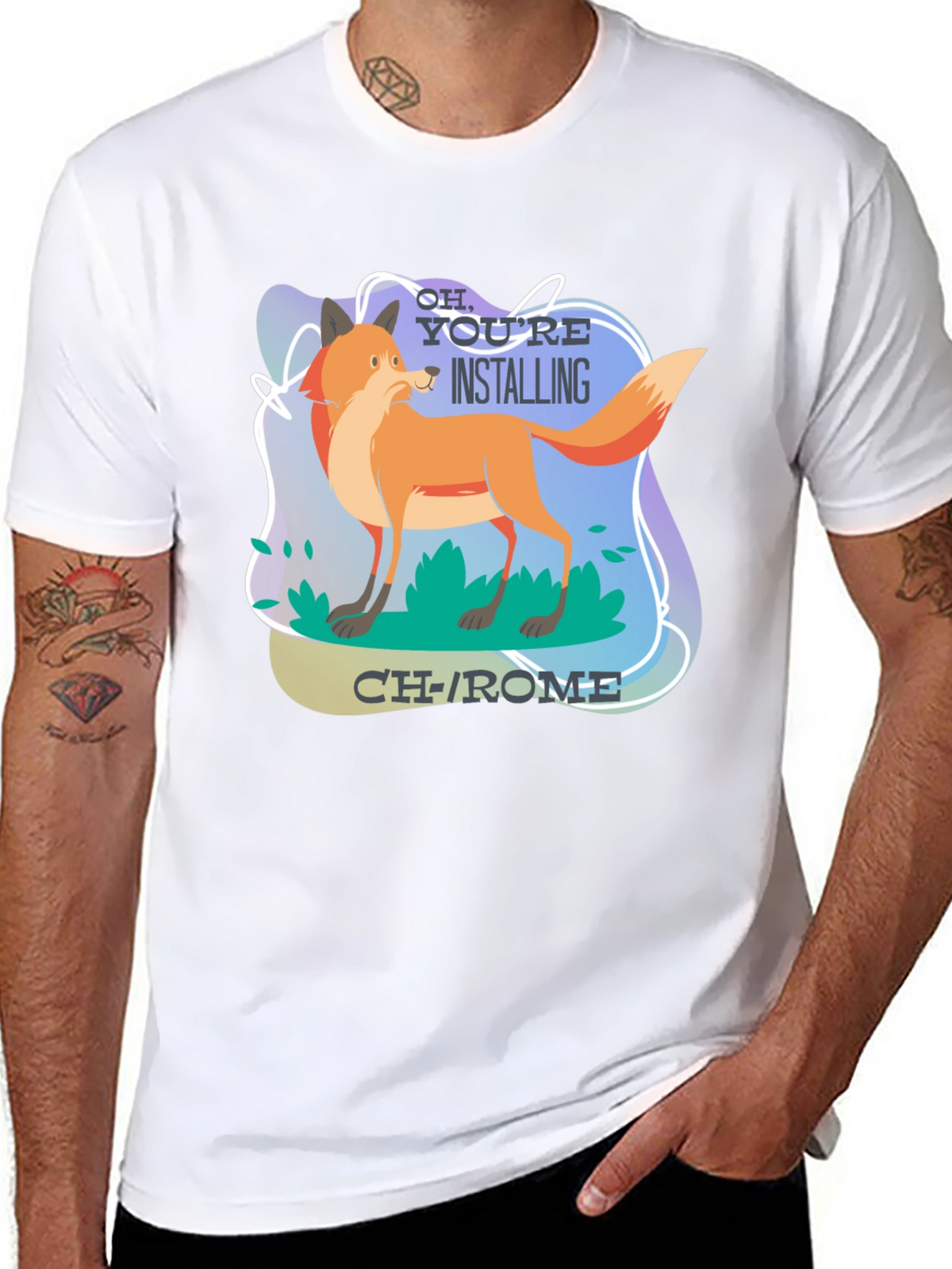 Funny Fox Installing CH-ROME T-Shirt