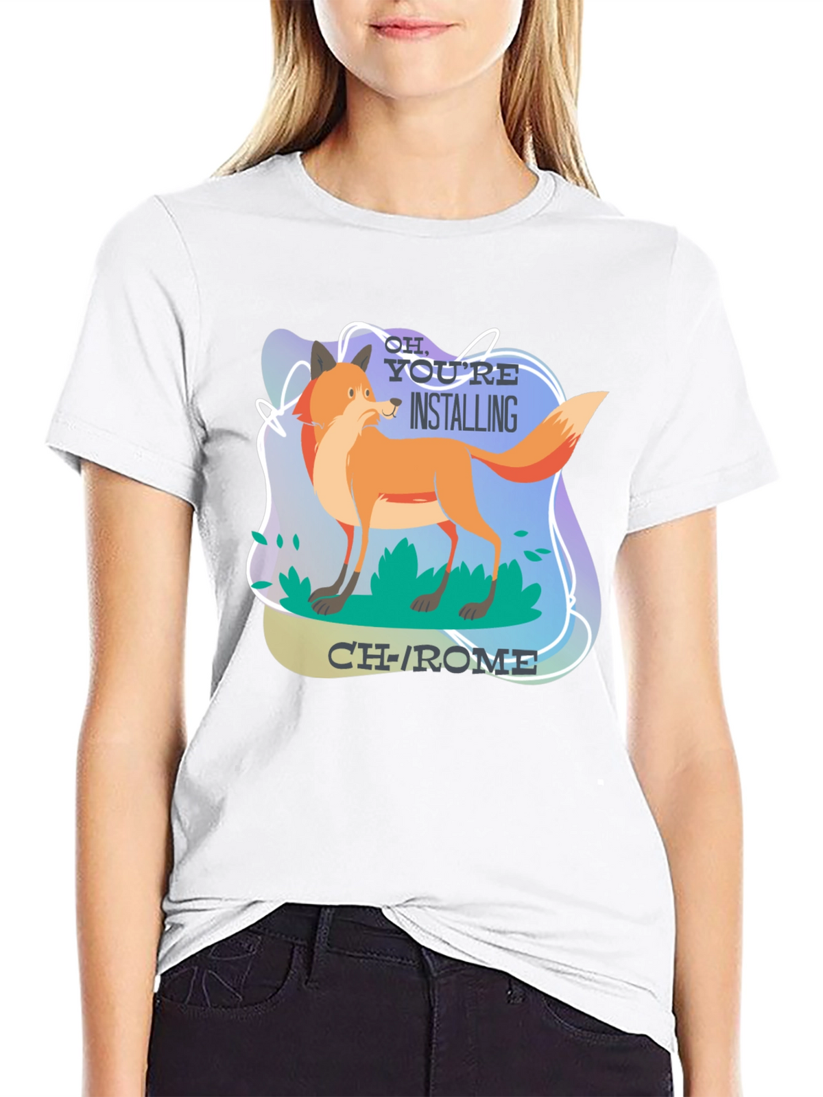 Funny Fox Installing CH-ROME T-Shirt