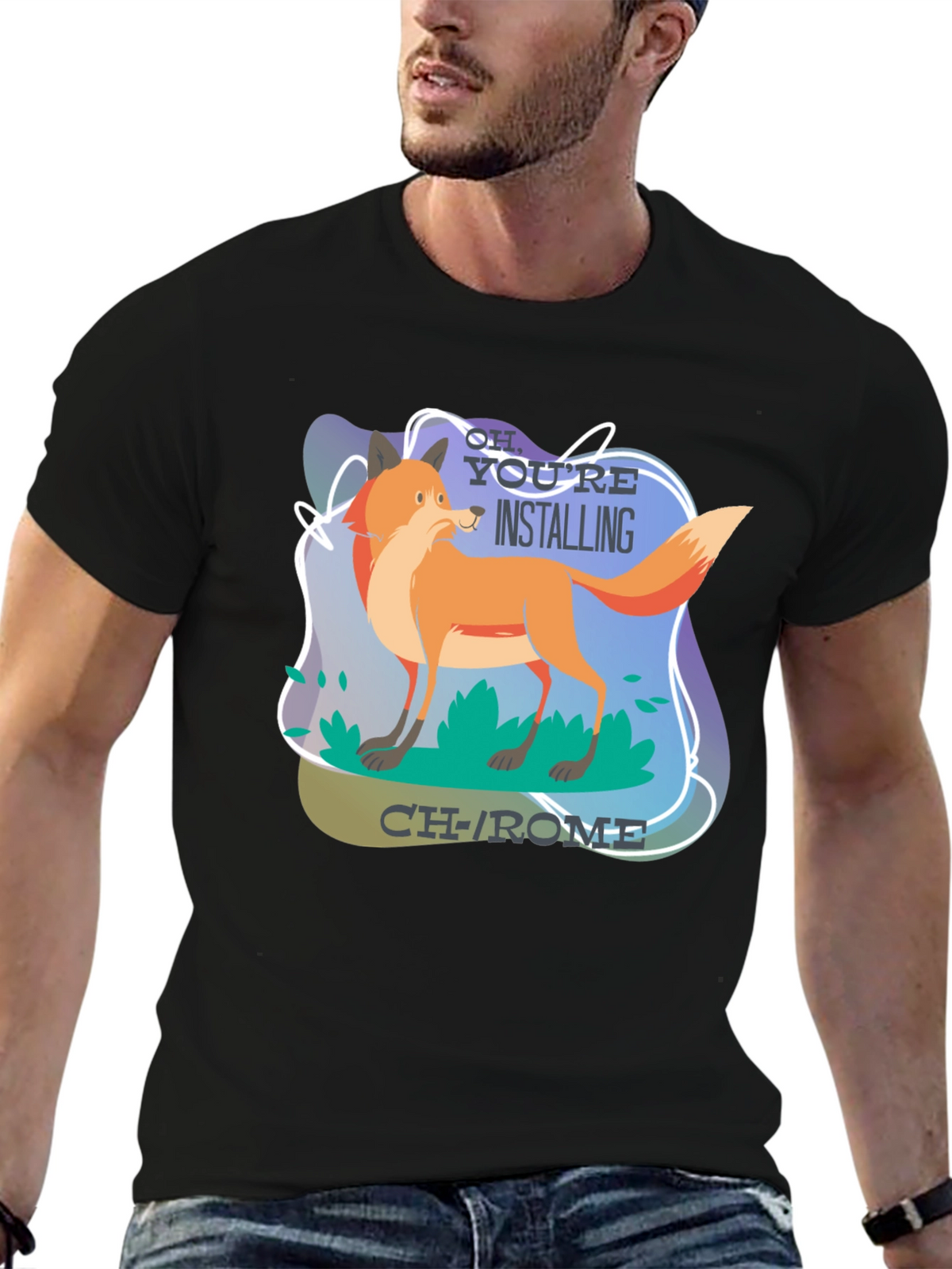 Funny Fox Installing CH-ROME T-Shirt