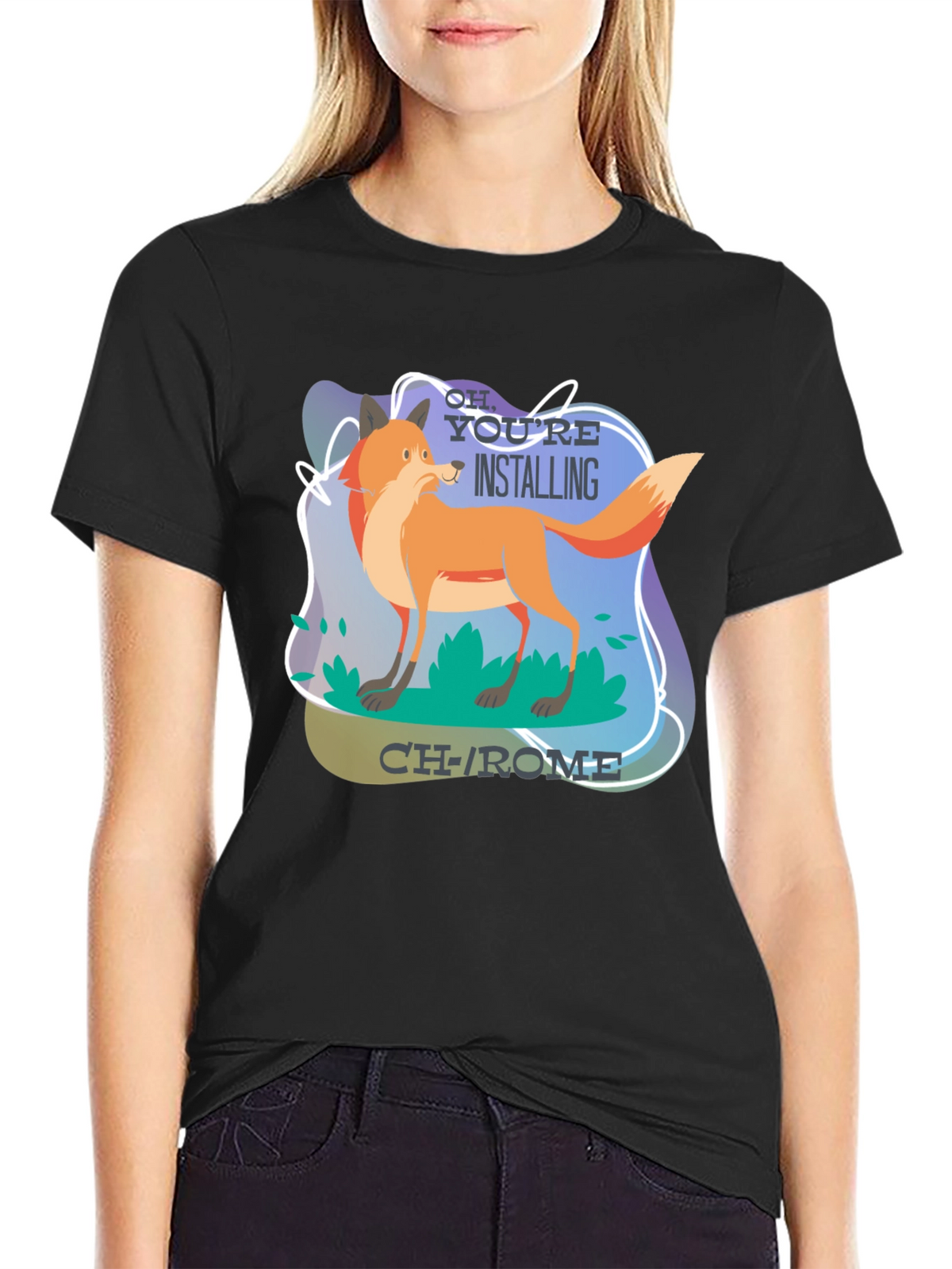 Funny Fox Installing CH-ROME T-Shirt