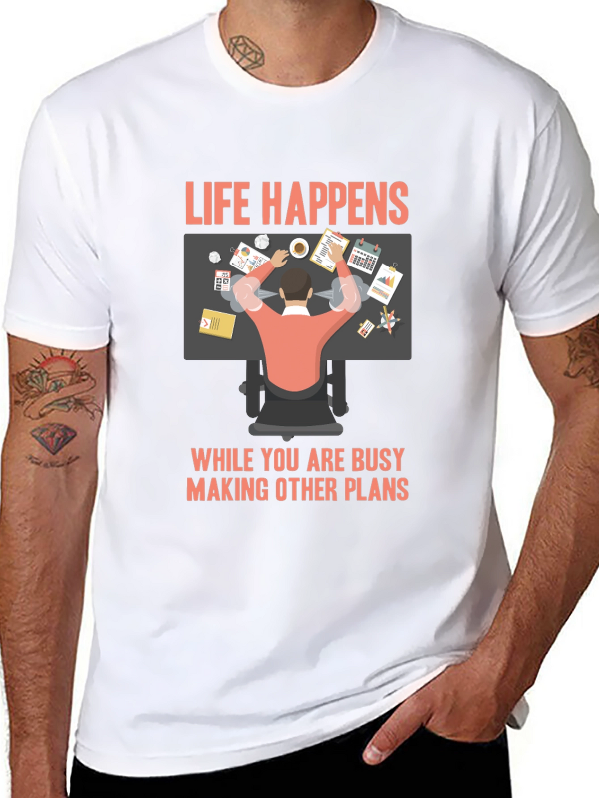 Life Happens Graphic T-Shirt - Busy Making Other Plans