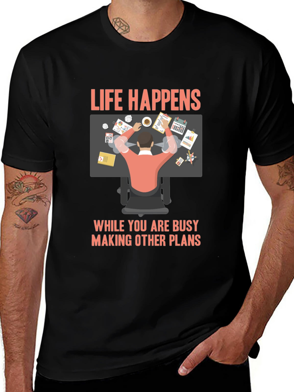 Life Happens Graphic T-Shirt - Busy Making Other Plans
