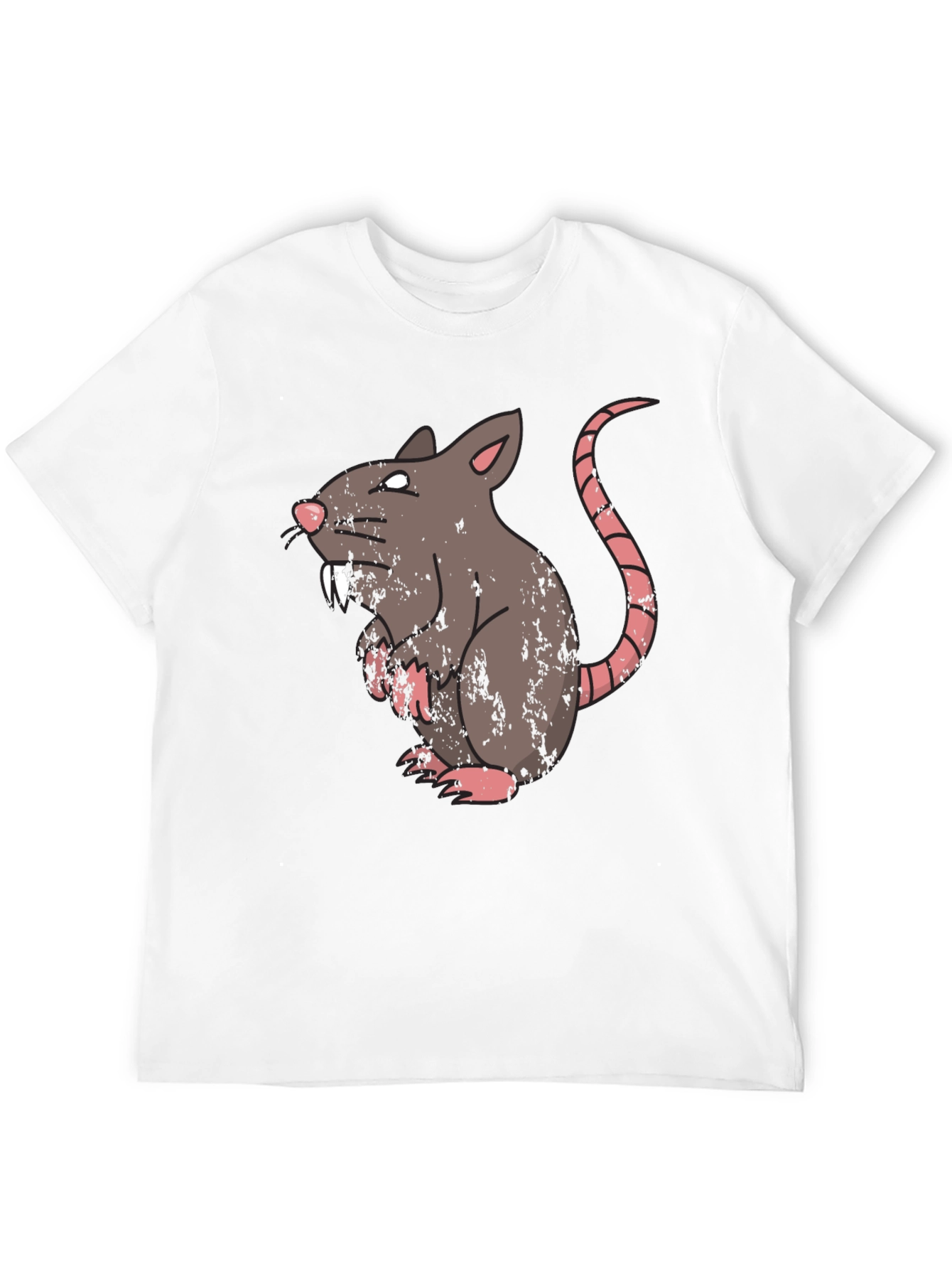 Rat Graphic T-Shirt - Mens Black Crew Neck Tee