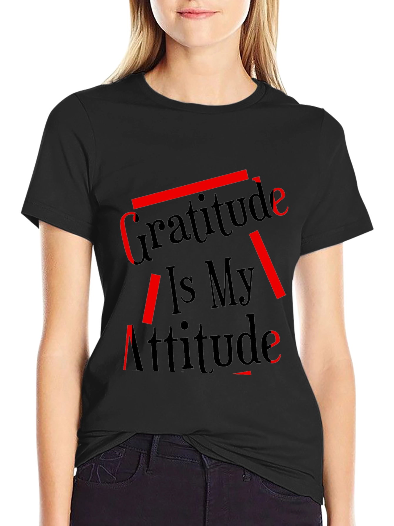 Gratitude is My Attitude Graphic Tee - Black