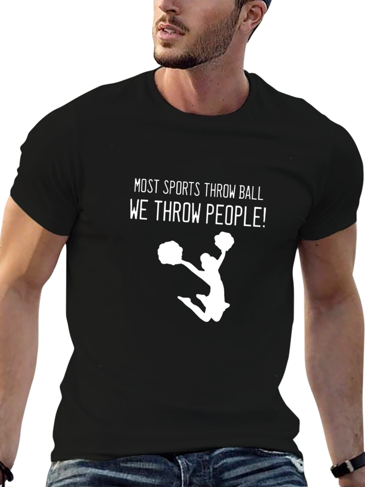 Cheerleader Throw People Graphic Tee