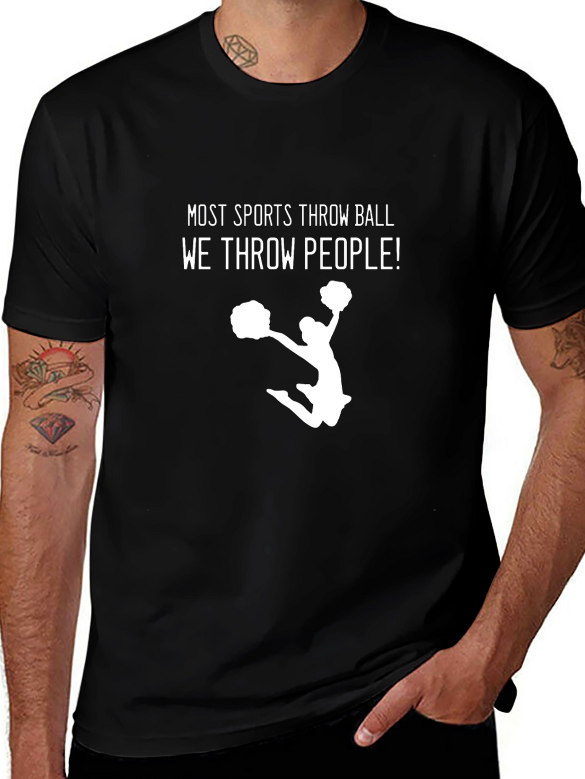 Cheerleader Throw People Graphic Tee