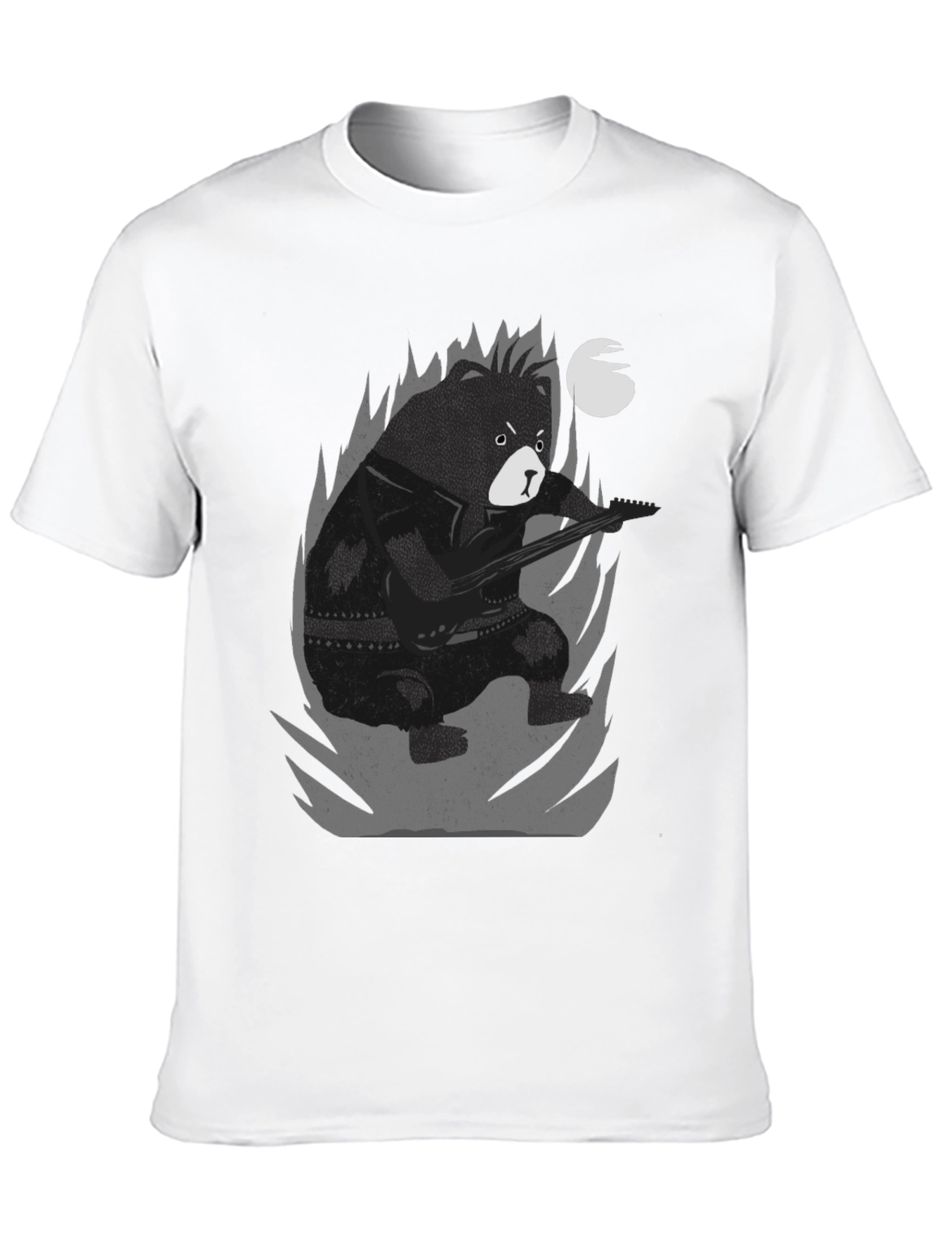 Bear Guitarist Graphic Tee - Black