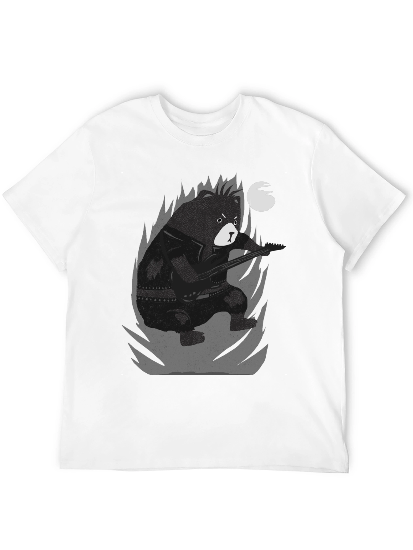 Bear Guitarist Graphic Tee - Black