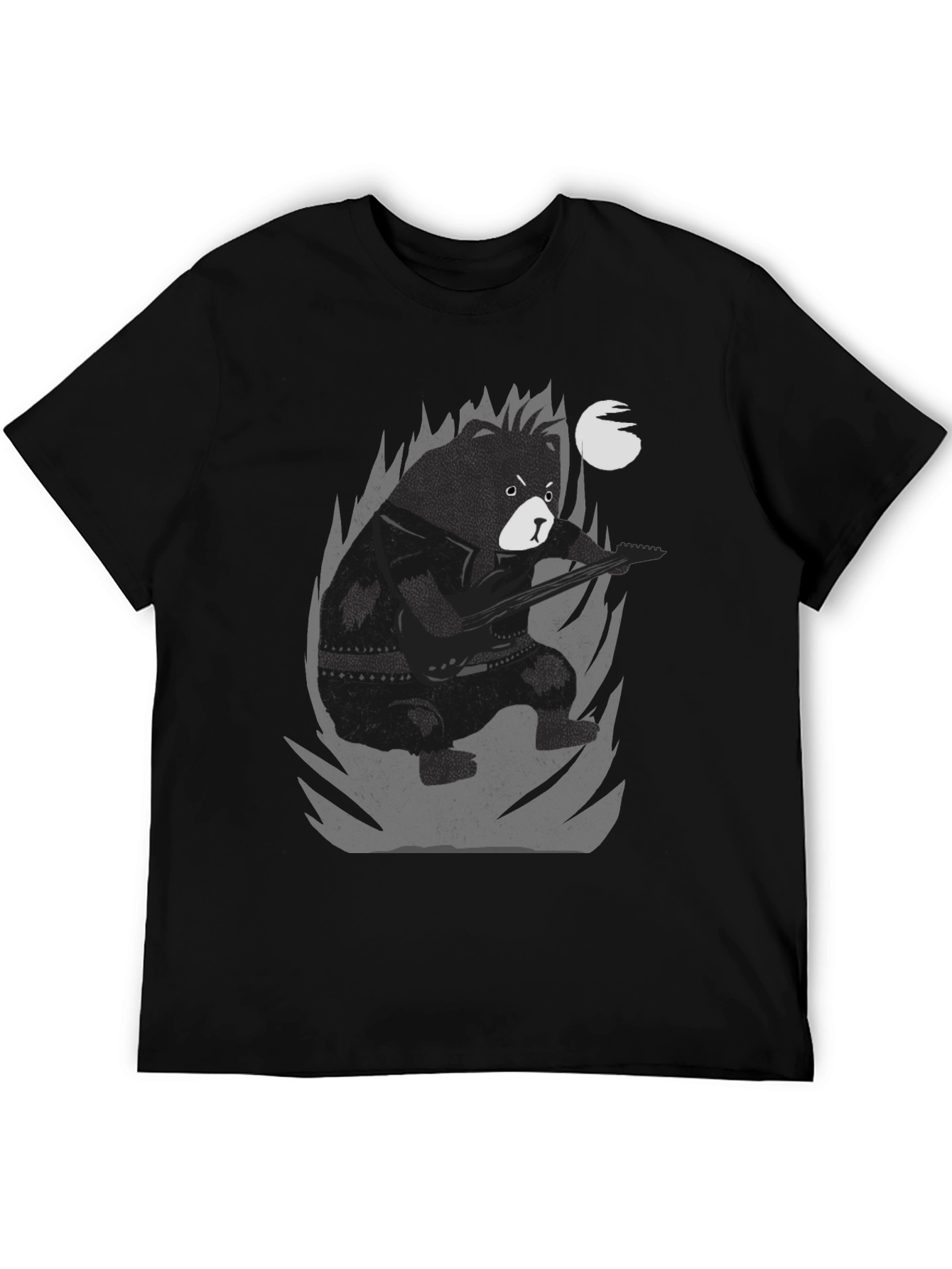 Bear Guitarist Graphic Tee - Black