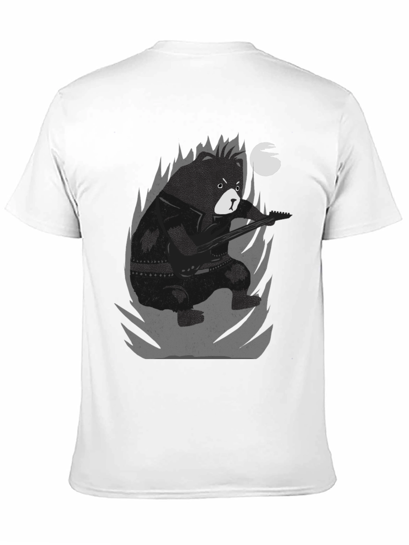 Bear Guitarist Graphic Tee - Black