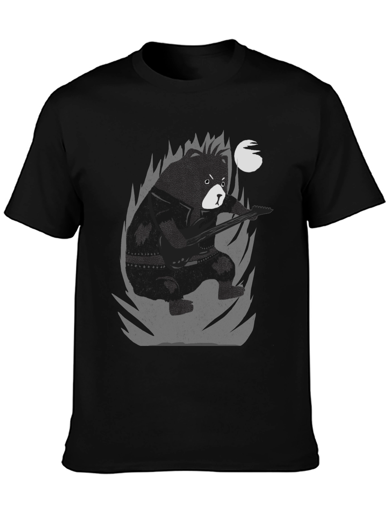 Bear Guitarist Graphic Tee - Black