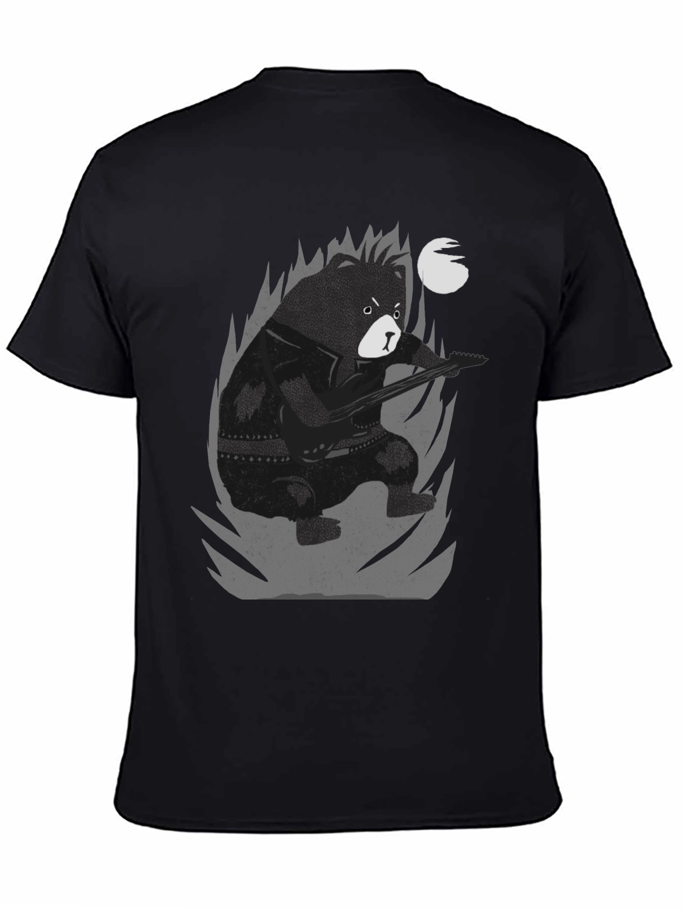Bear Guitarist Graphic Tee - Black