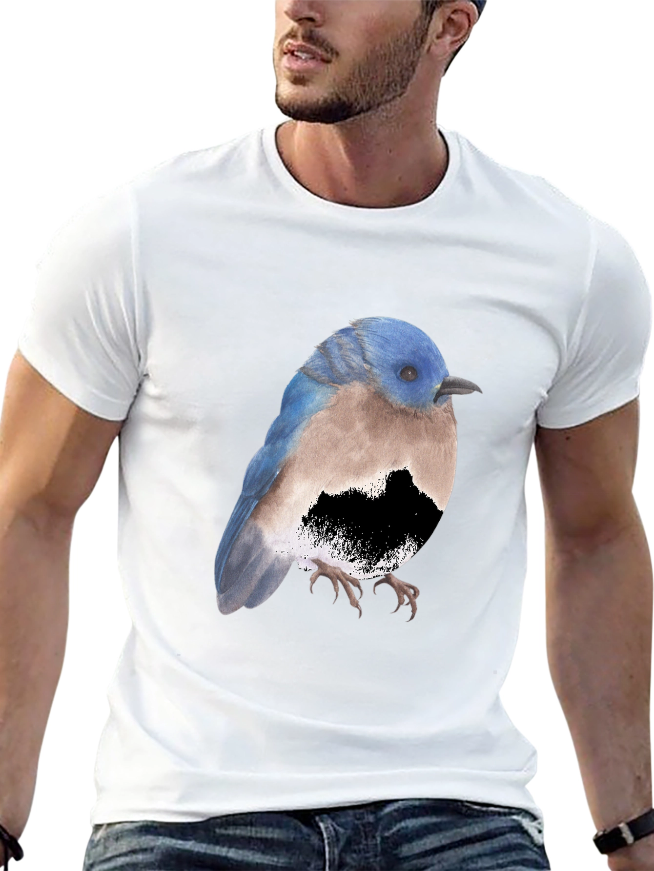 Bird Graphic Tee - Stylish Mens Black T-Shirt