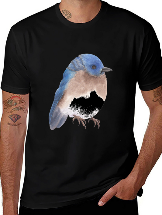 Bird Graphic Tee - Stylish Mens Black T-Shirt