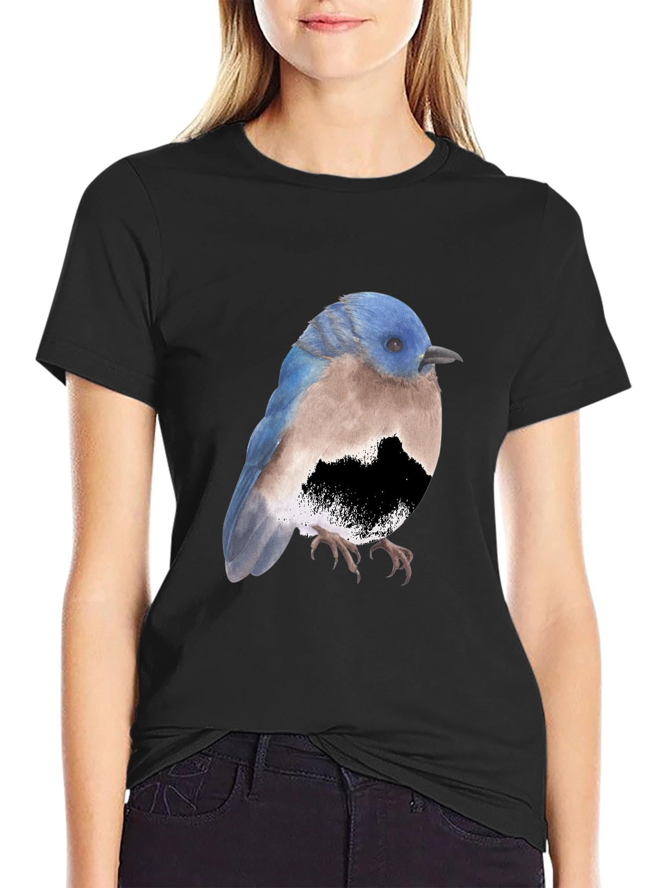 Bird Graphic Tee - Stylish Mens Black T-Shirt