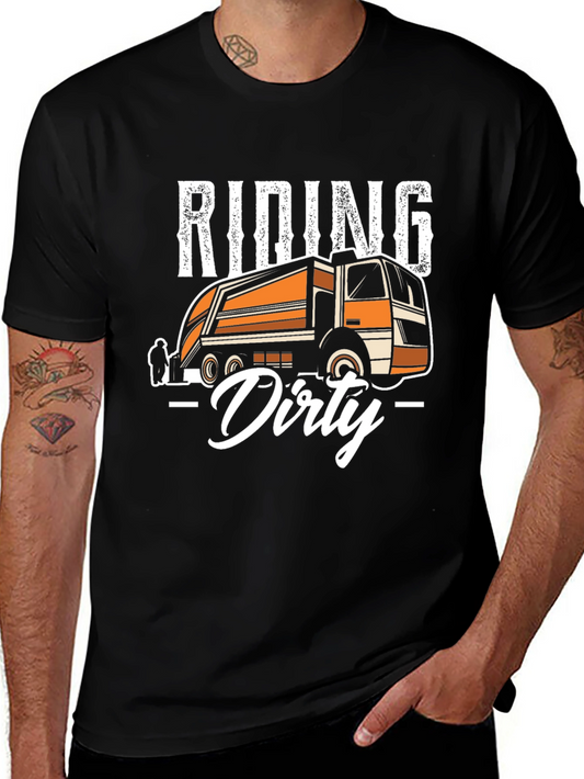 Riding Dirty Garbage Truck Graphic Tee