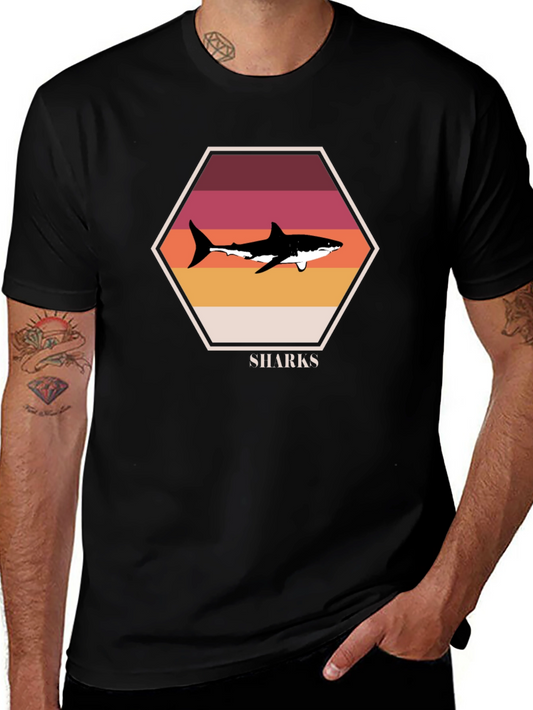 Retro Shark Graphic T-Shirt - Premium Cotton Blend