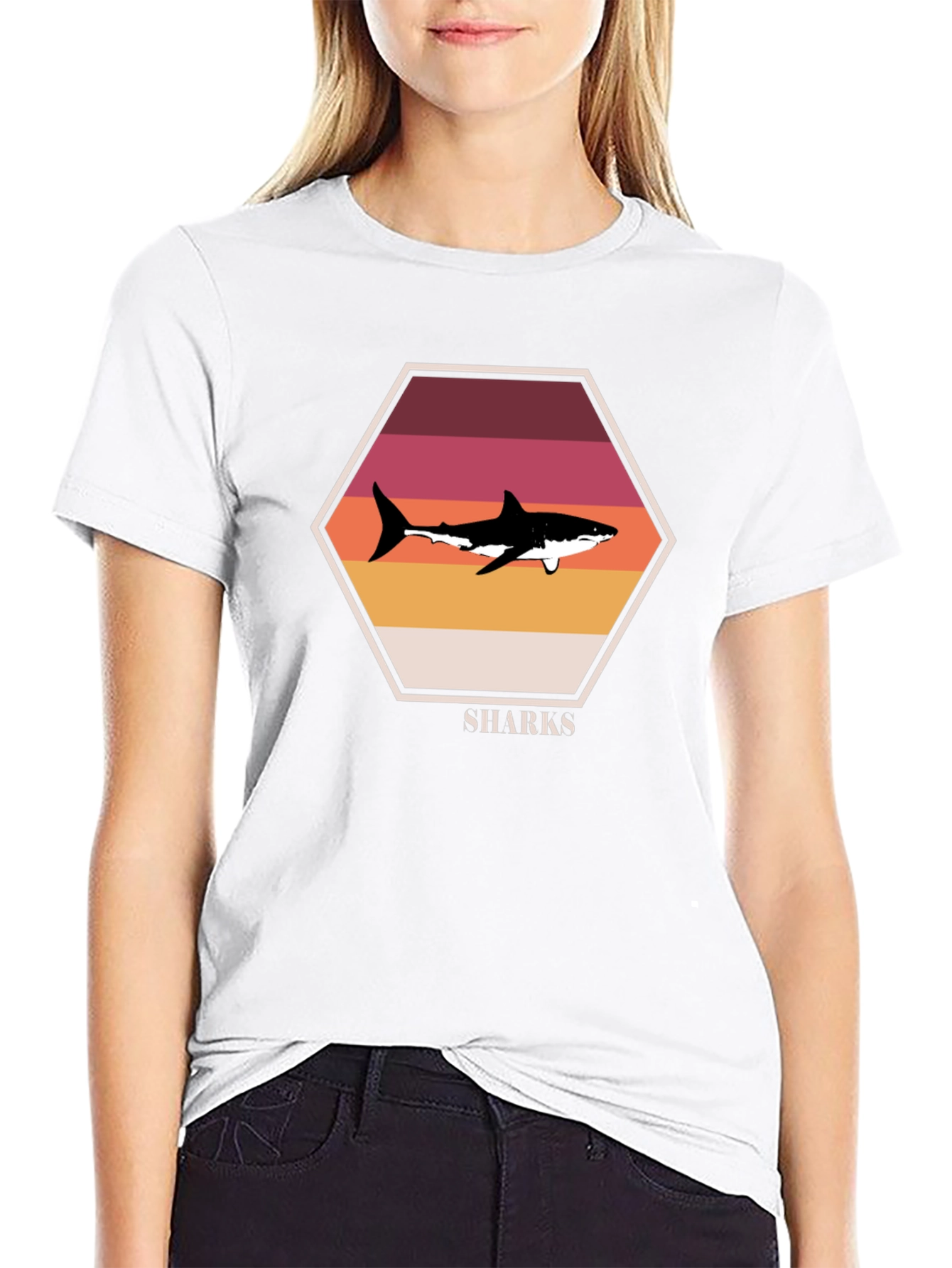 Retro Shark Graphic T-Shirt - Premium Cotton Blend