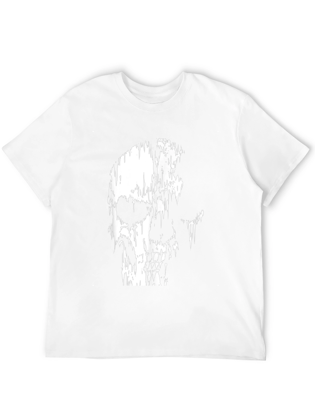 Distressed Skull Graphic Print Black T-Shirt