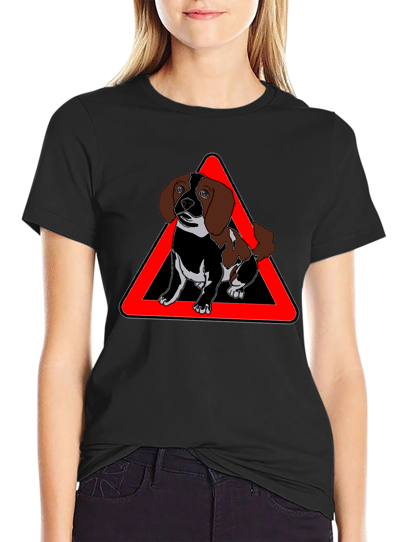Cute Dog Warning Sign T-Shirt