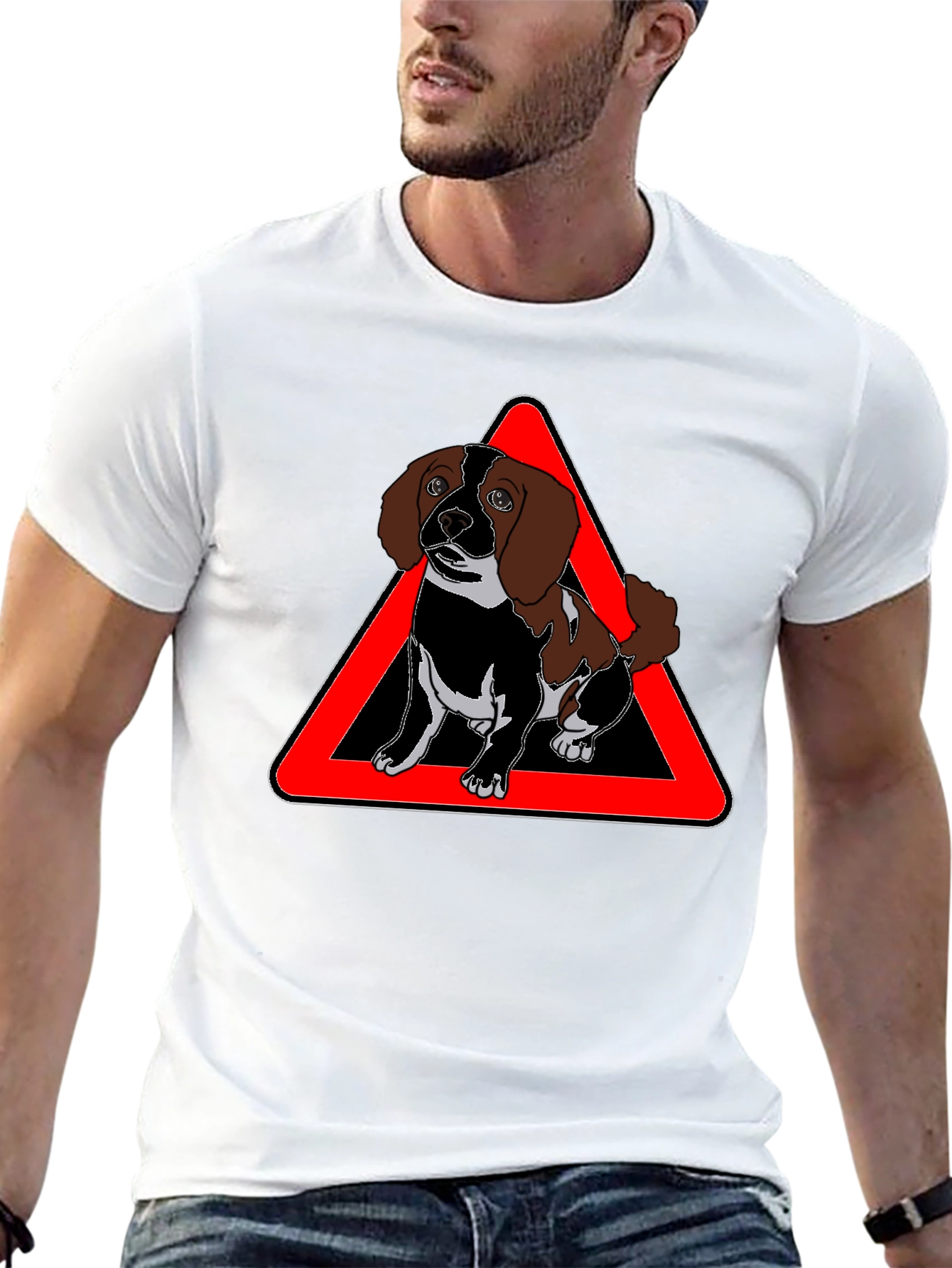 Cute Dog Warning Sign T-Shirt