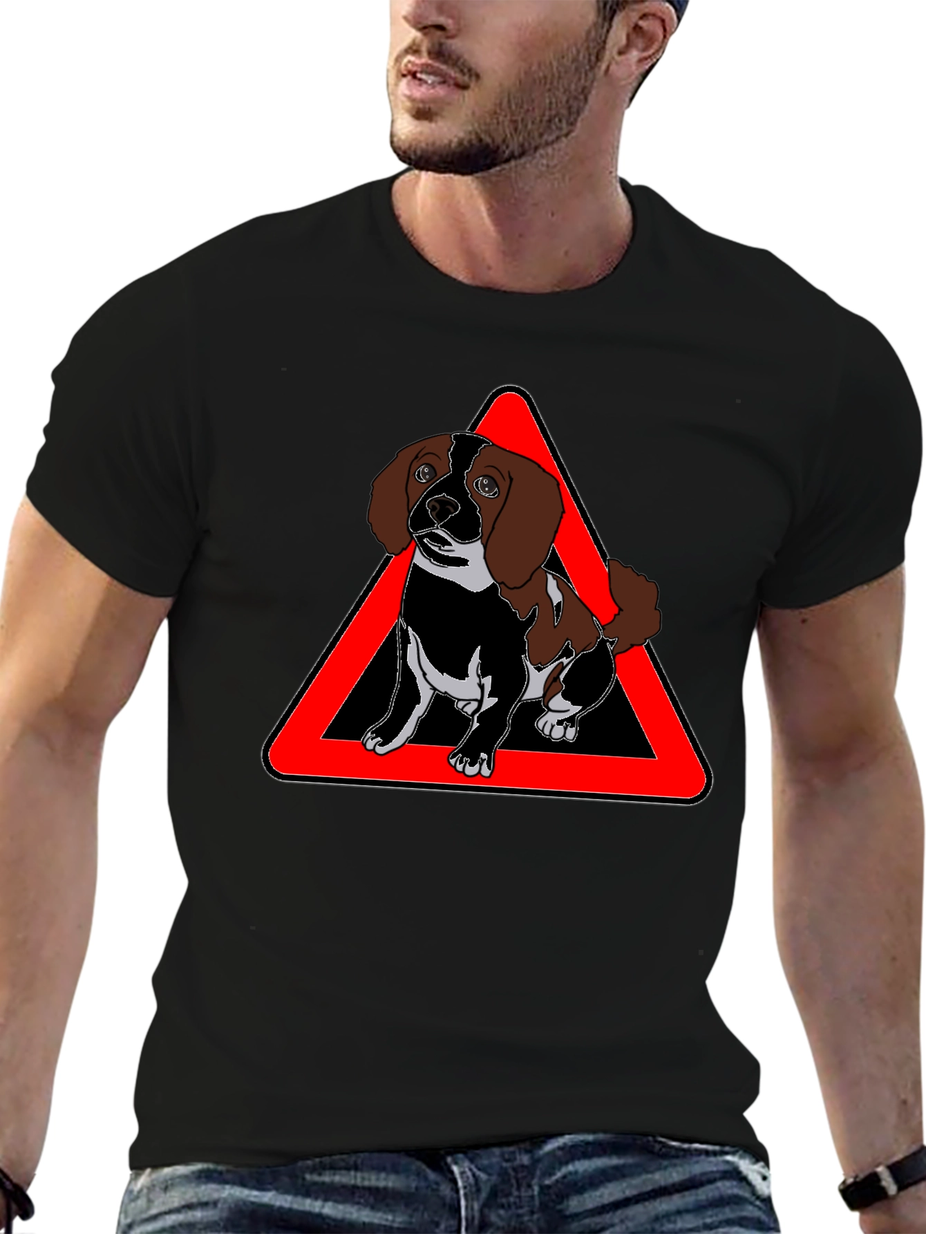 Cute Dog Warning Sign T-Shirt