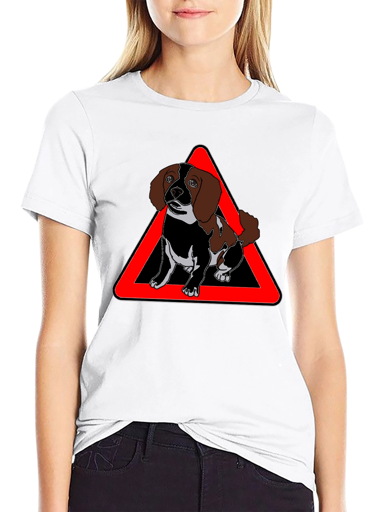 Cute Dog Warning Sign T-Shirt