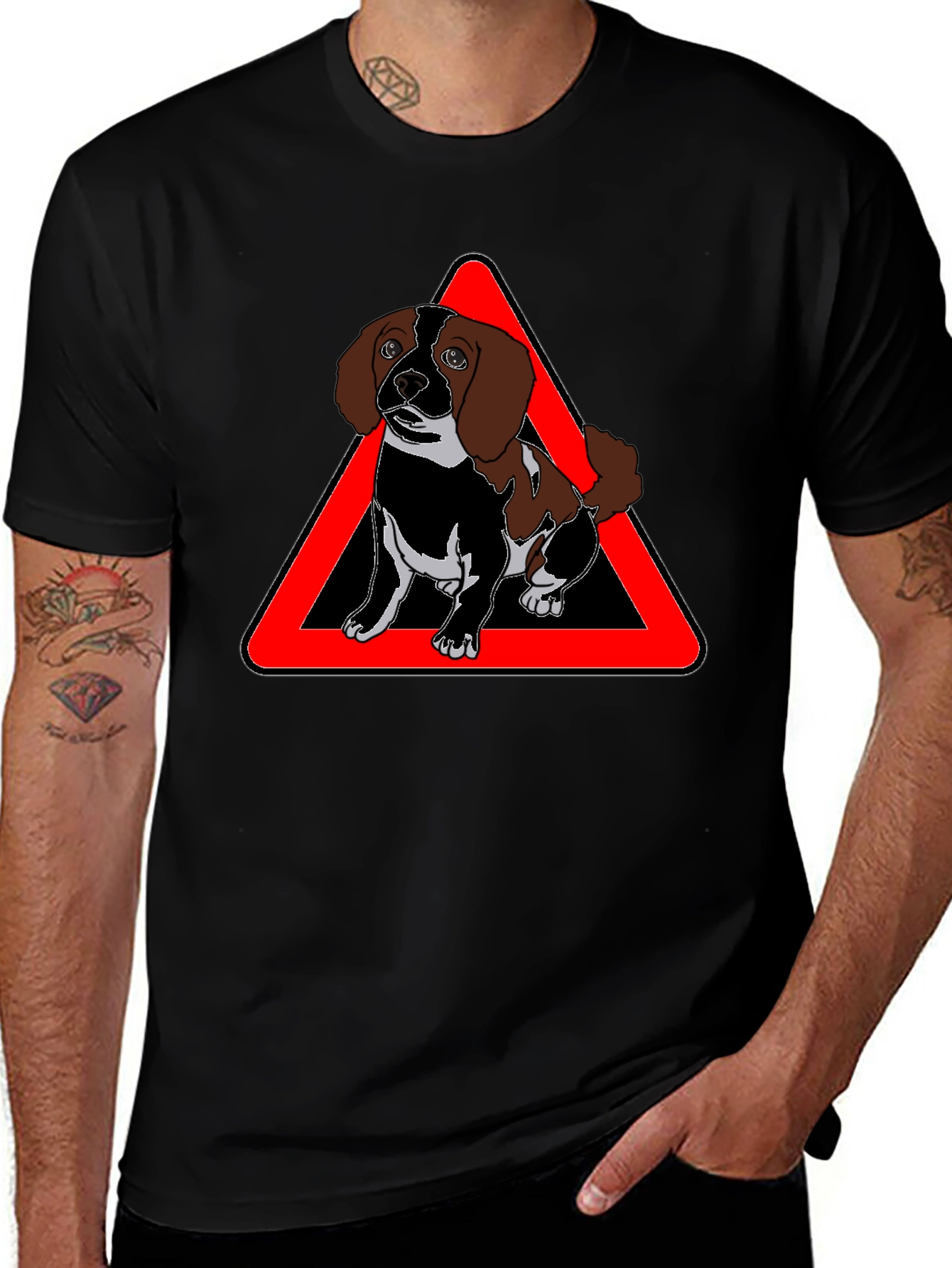 Cute Dog Warning Sign T-Shirt