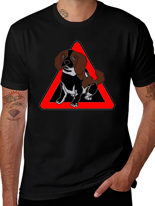 Cute Dog Warning Sign T-Shirt