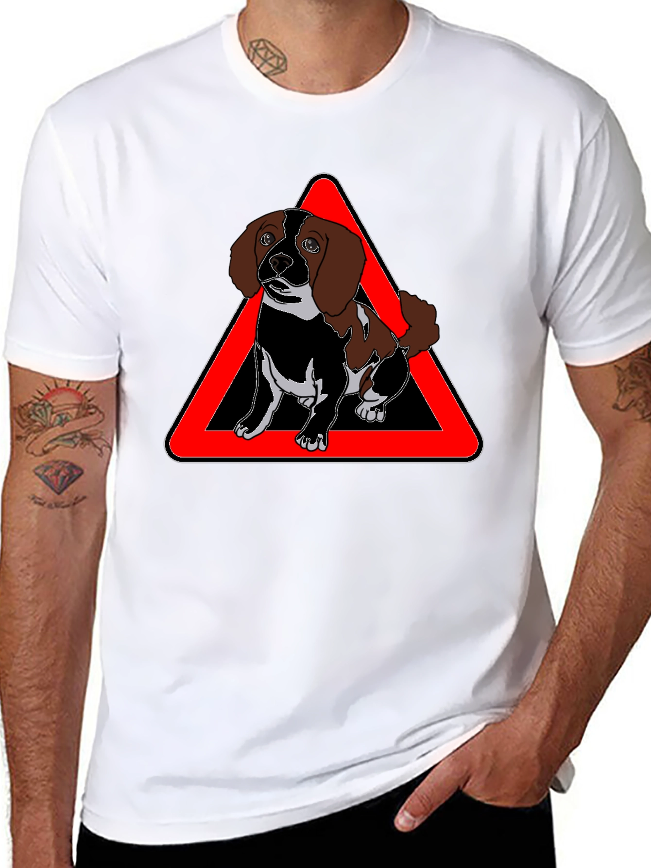 Cute Dog Warning Sign T-Shirt