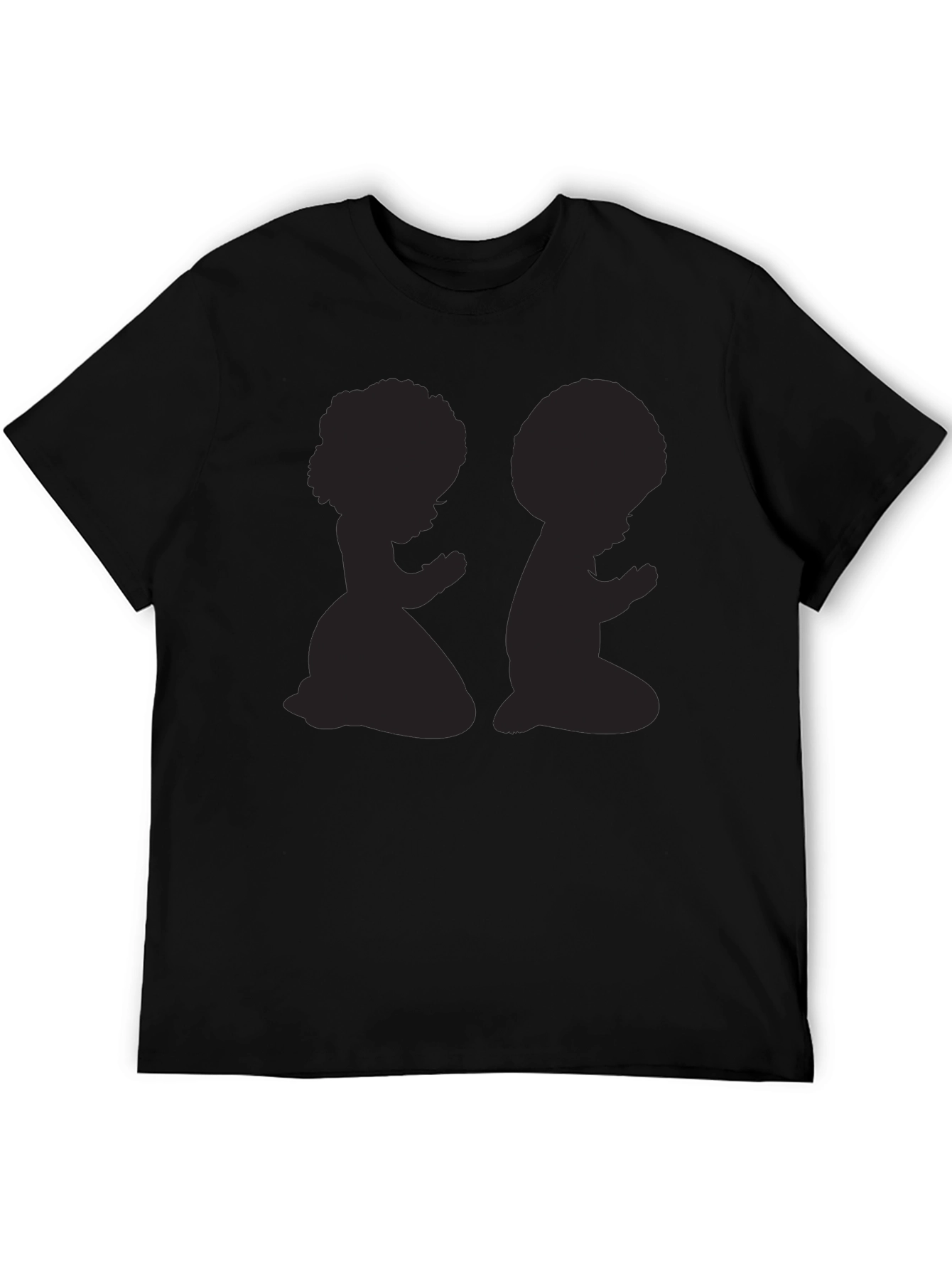 Praying Afro Kids Graphic Tee - Black