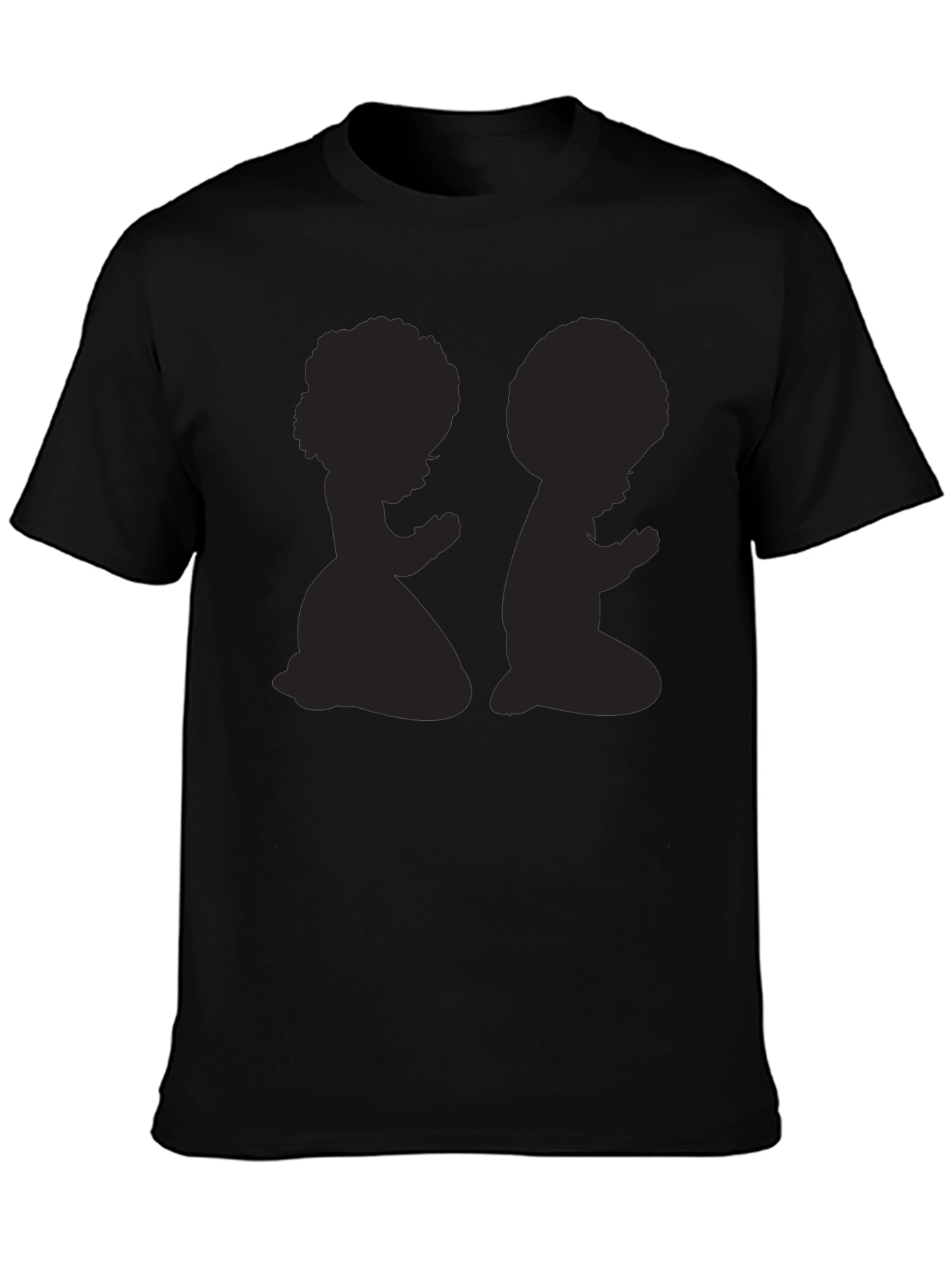 Praying Afro Kids Graphic Tee - Black