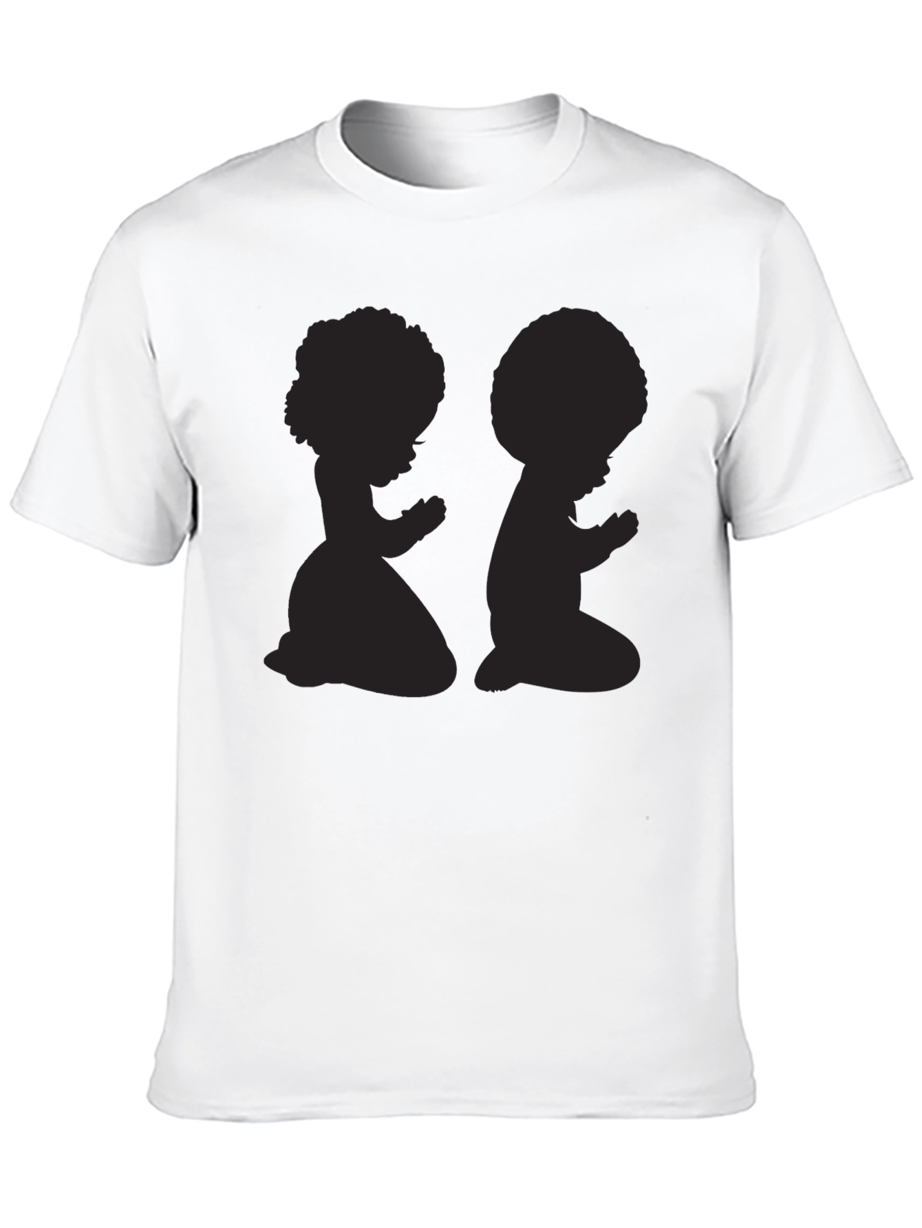 Praying Afro Kids Graphic Tee - Black