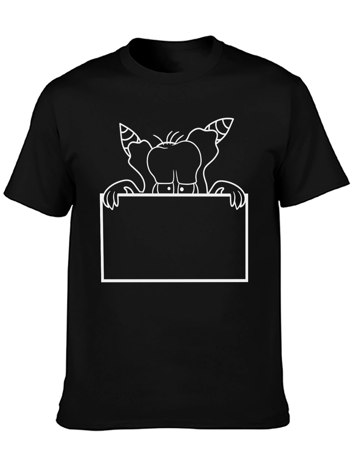 Cartoon Elephant Graphic Black T-Shirt