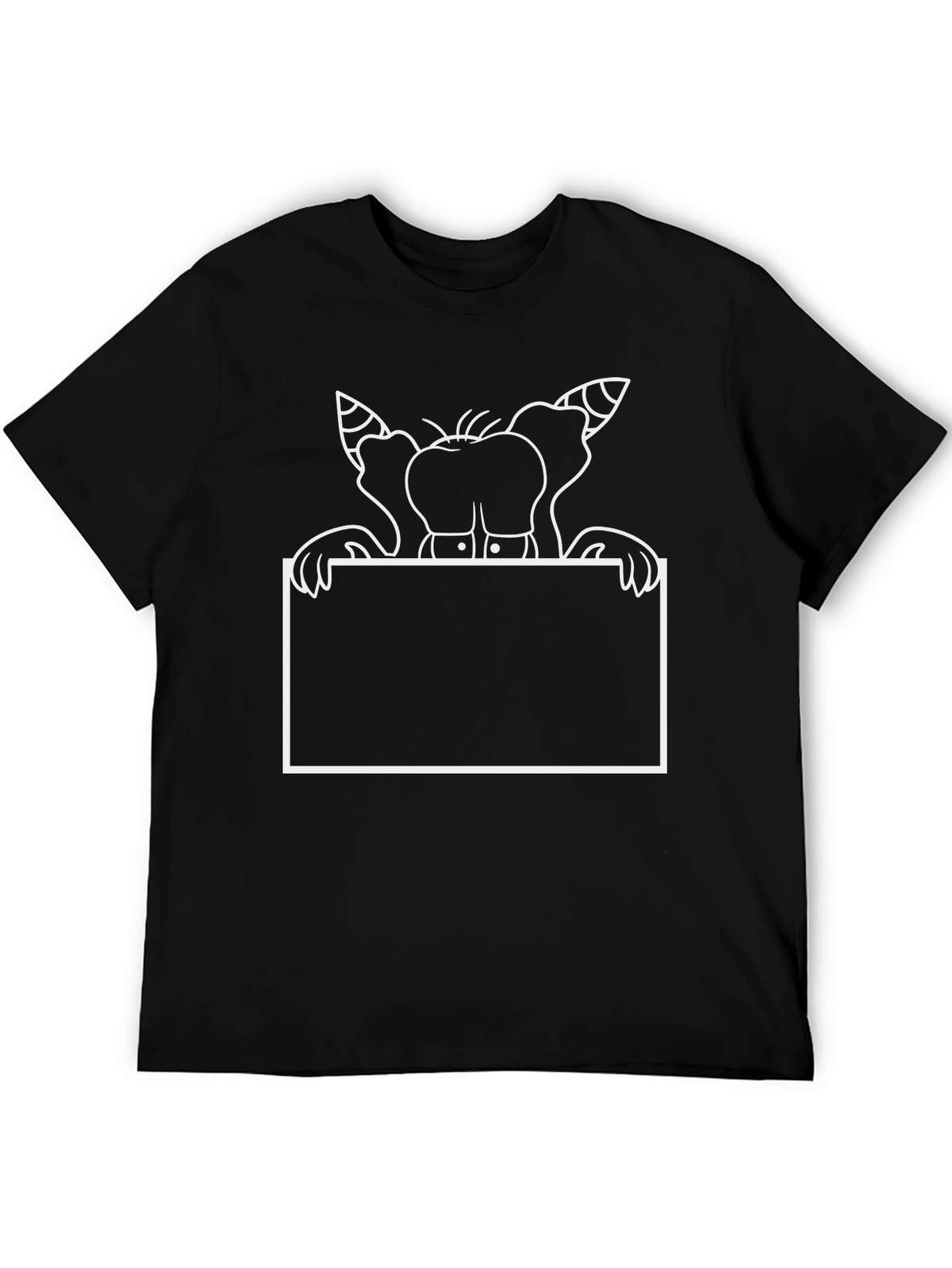 Cartoon Elephant Graphic Black T-Shirt