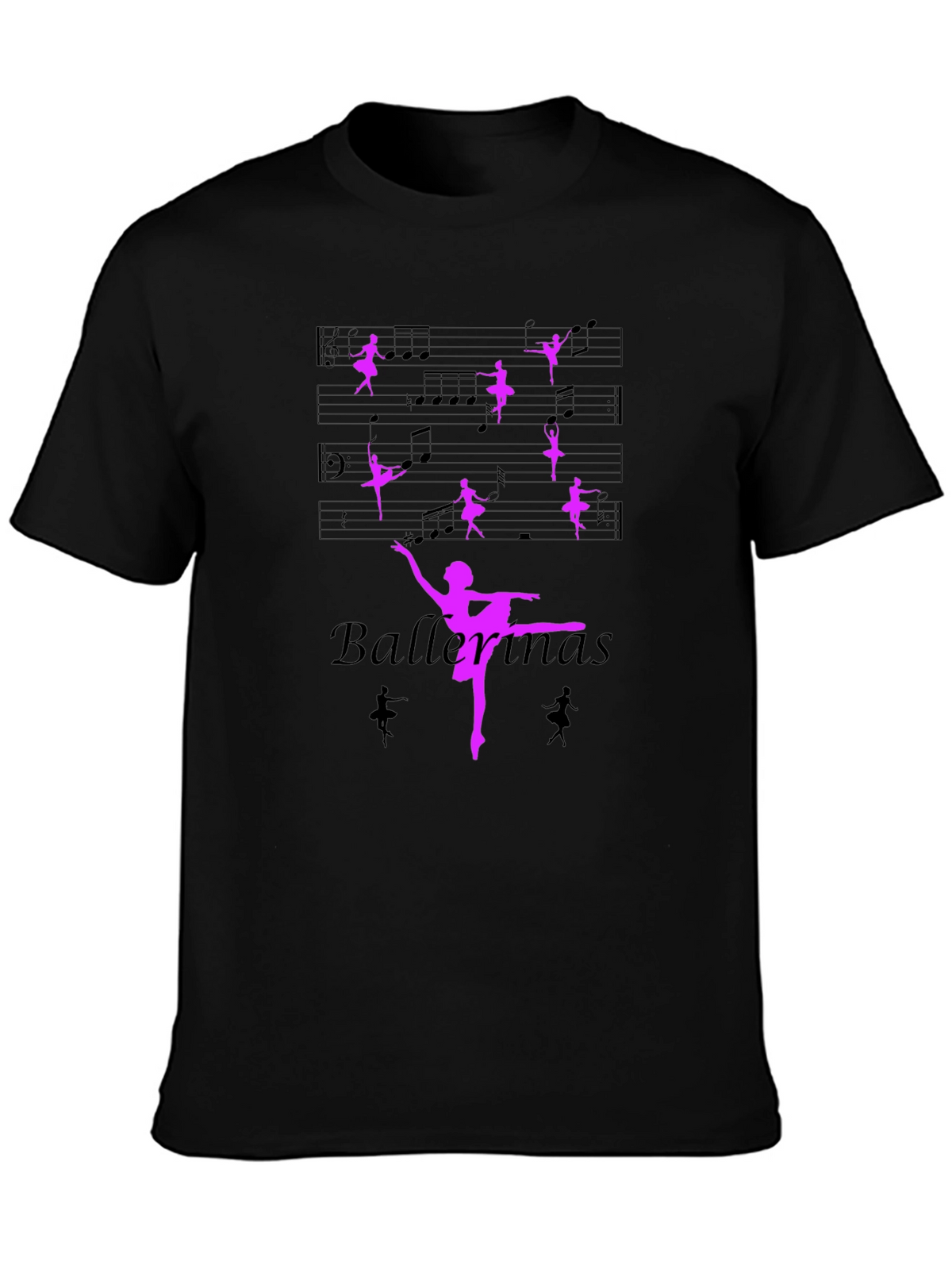 Ballerina Music Black T-Shirt