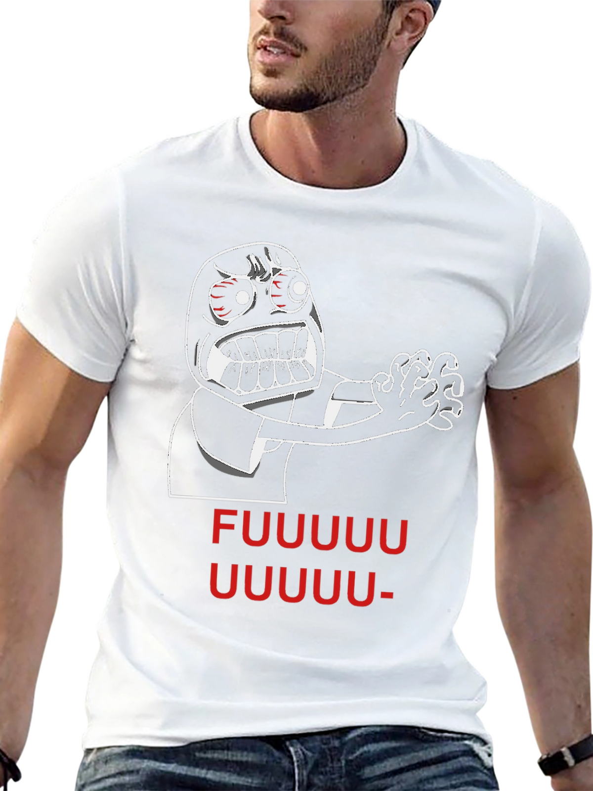Rage Face Meme Black T-Shirt - FUUUUU UUUUUU