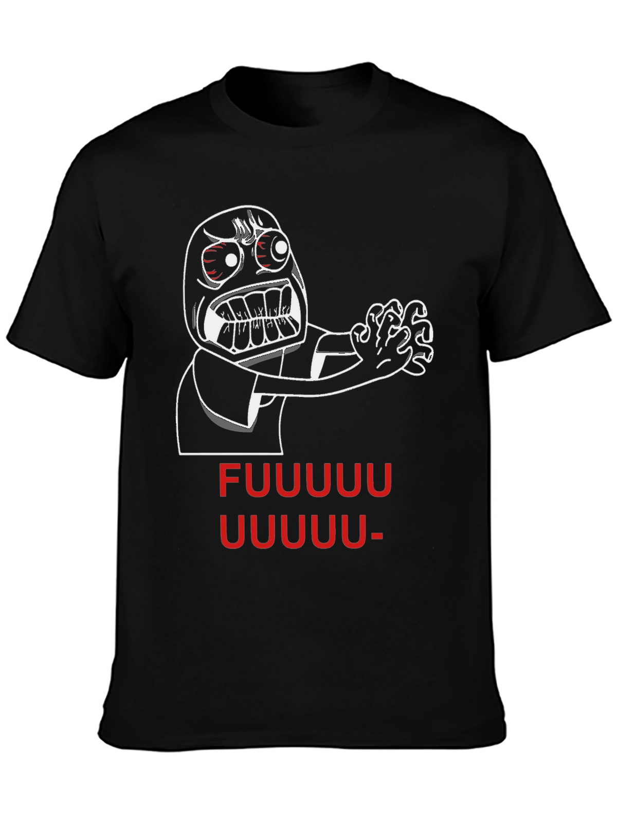Rage Face Meme Black T-Shirt - FUUUUU UUUUUU
