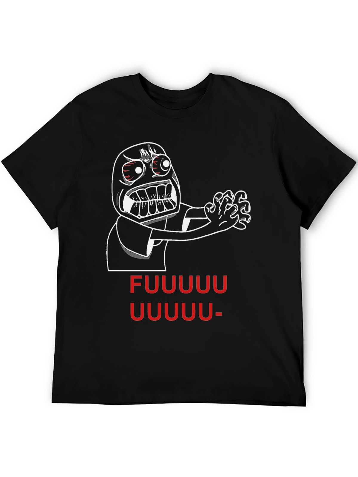 Rage Face Meme Black T-Shirt - FUUUUU UUUUUU
