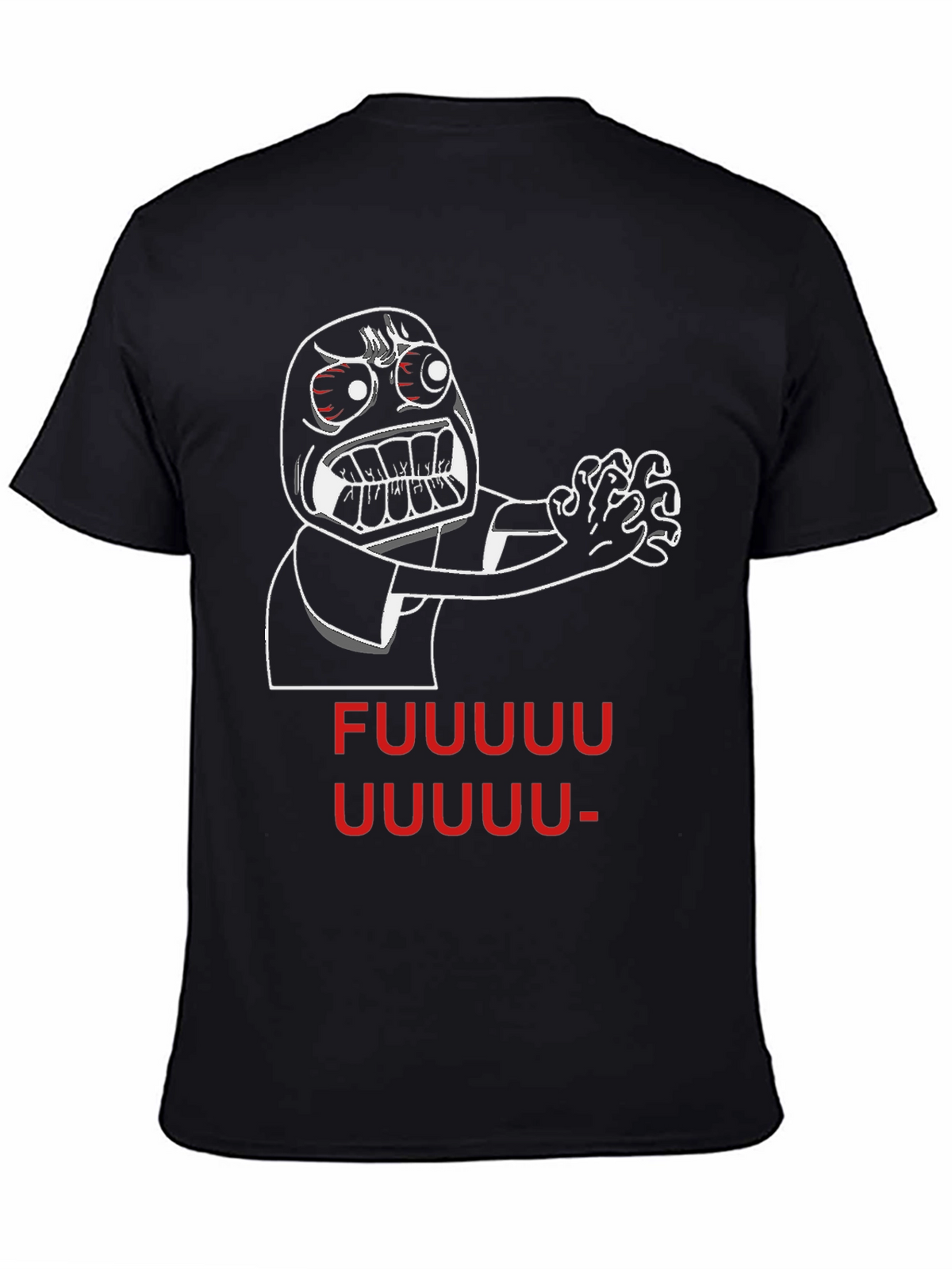 Rage Face Meme Black T-Shirt - FUUUUU UUUUUU
