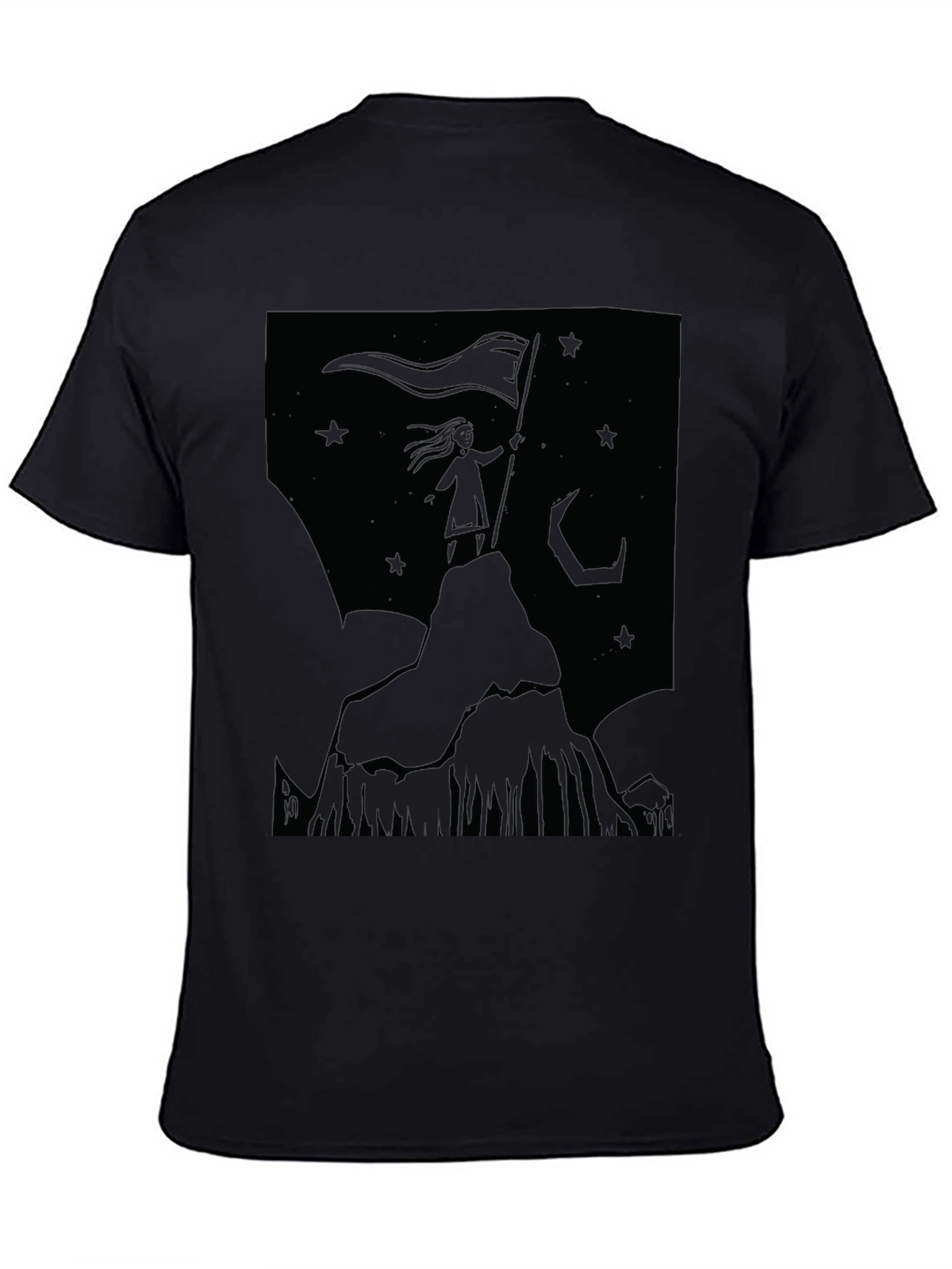 Mountain Top Girl Graphic T-Shirt - Black