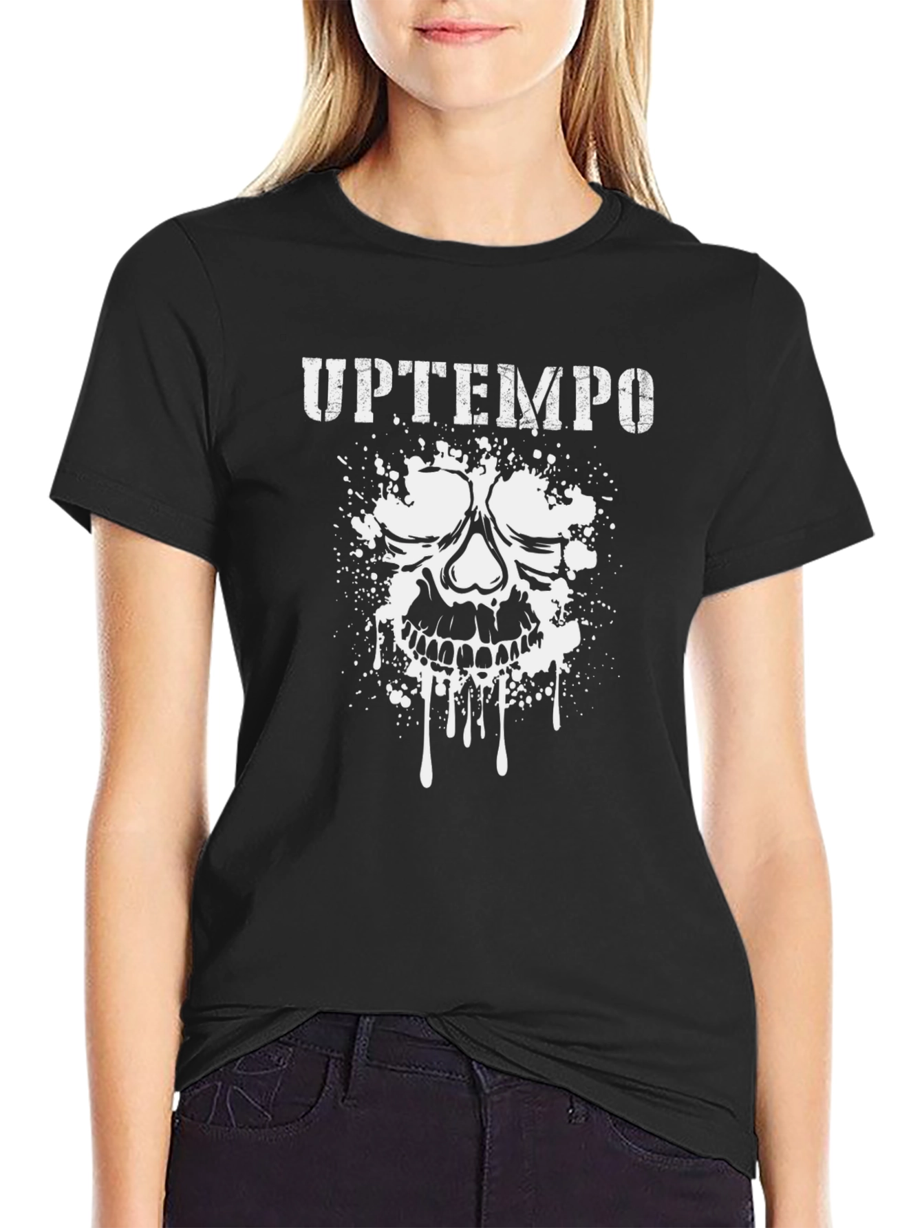 Uptempo Skull Graphic Tee - Black