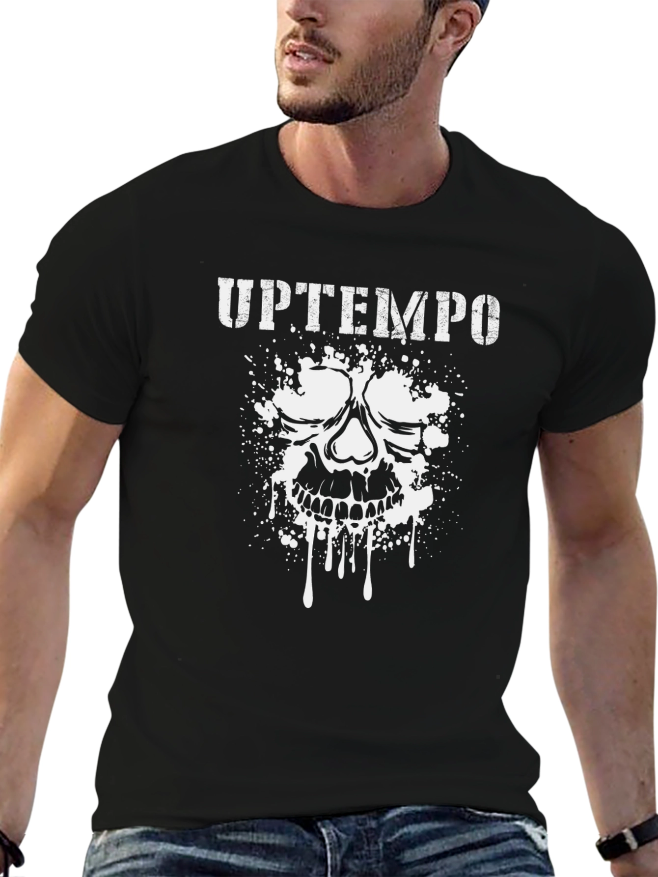 Uptempo Skull Graphic Tee - Black