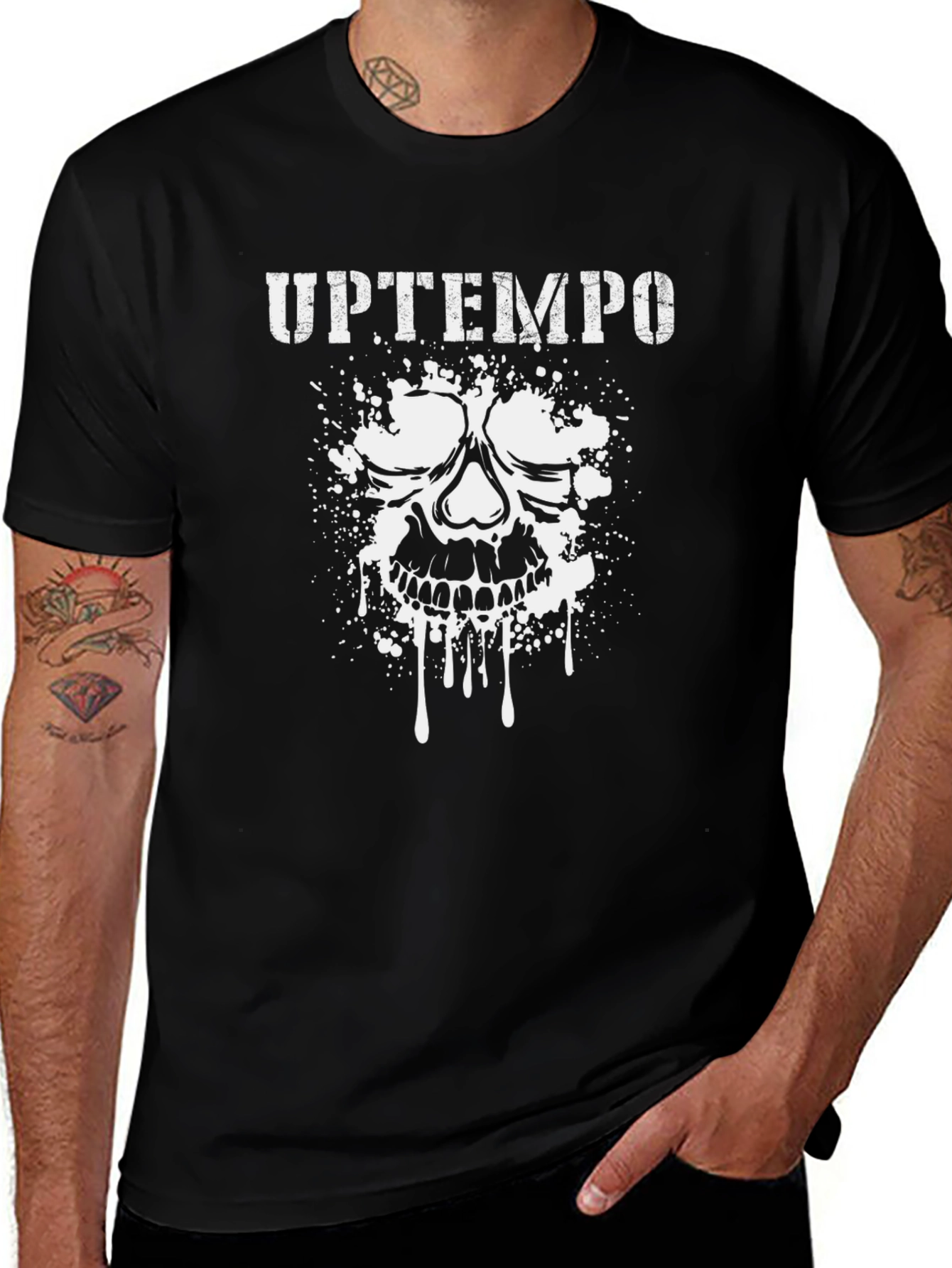 Uptempo Skull Graphic Tee - Black