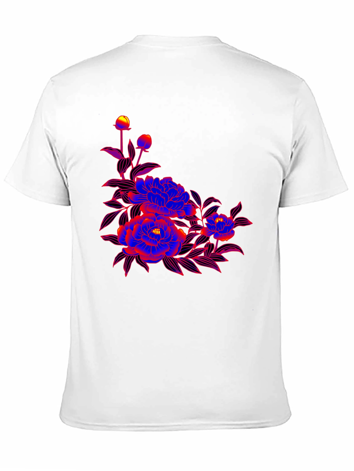 Bold Floral Graphic Print Black T-Shirt